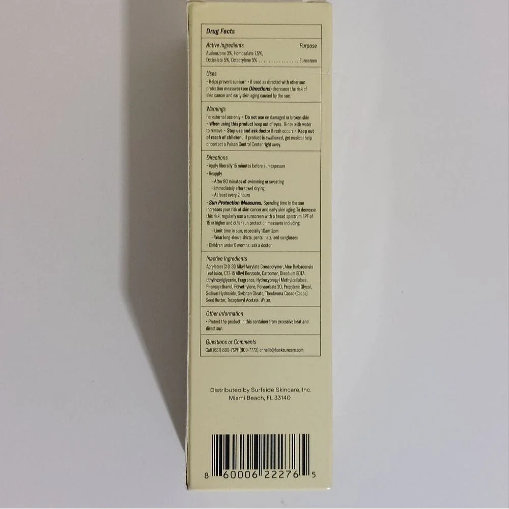 Bask Vegan Broad Spectrum Sheer Moisturizing Sunscreen SPF 30 Lotion 3.4 oz NWT